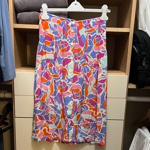 Floral FRNCH Button-Down Skirt - Multicolor